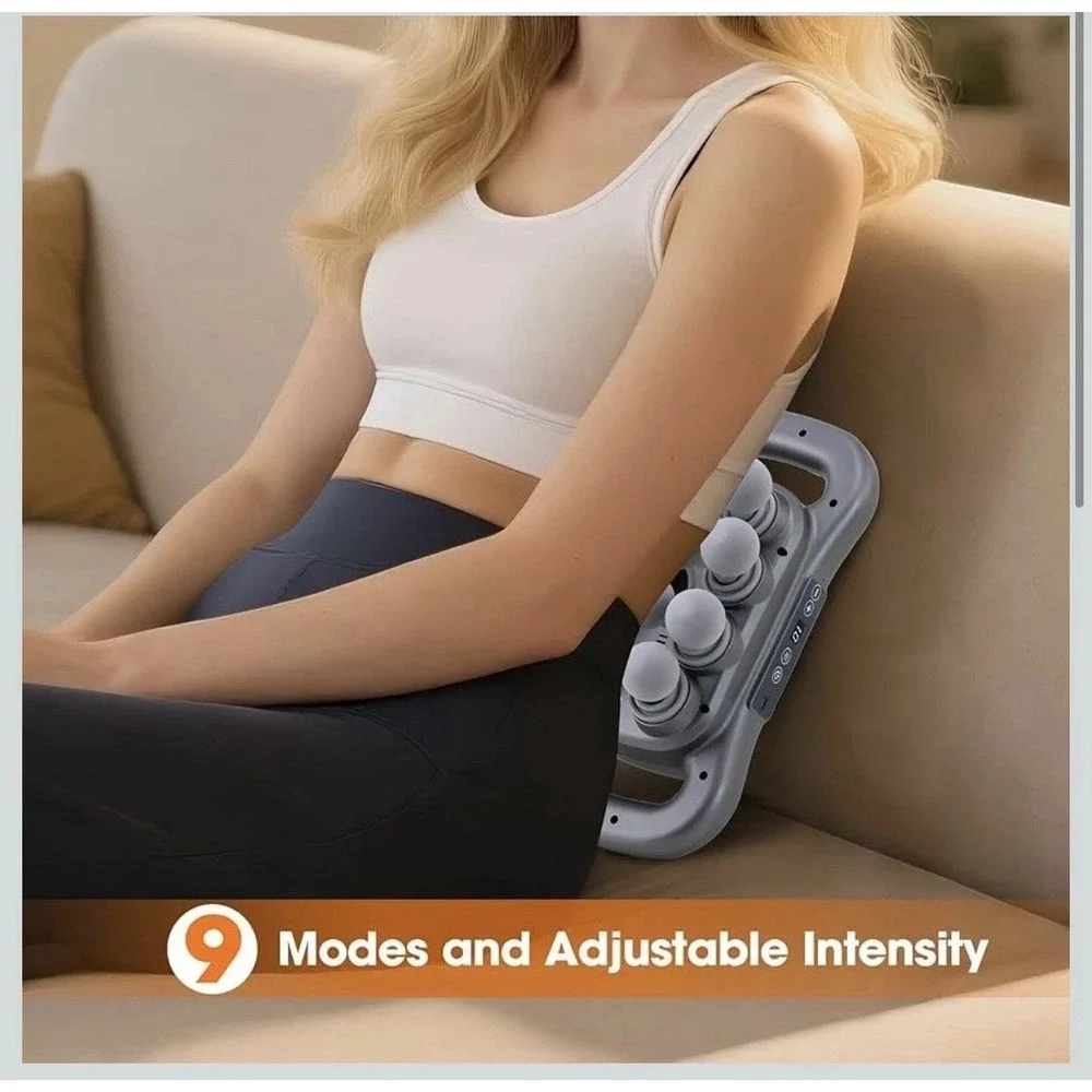 Gaxezo 16 Head Fascia Gun Massager Deep Tissue Percussion Vibration Battery Oper